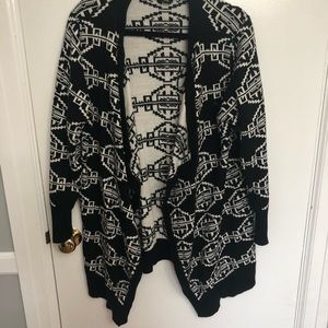 Black White Tribal open sweater